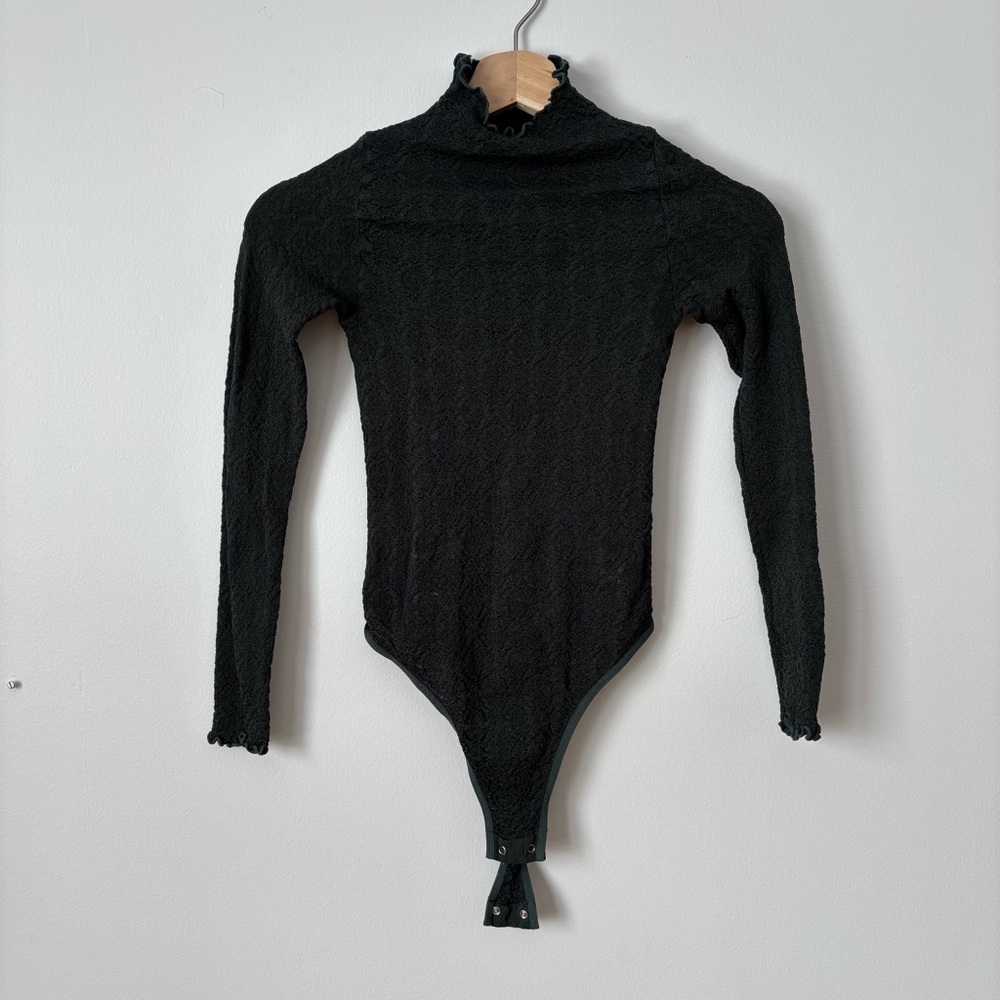 Free People Weekend Vibe Mock Neck Bodysuit